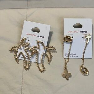 JAM + RICO 18K YELLOW GOLD PLATED TROPICAL Earrings bundle of 2